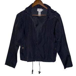 Calvin Klein Full Zip Hooded Windbreaker Jacket Women M‎ Lightweight Gorpcore
